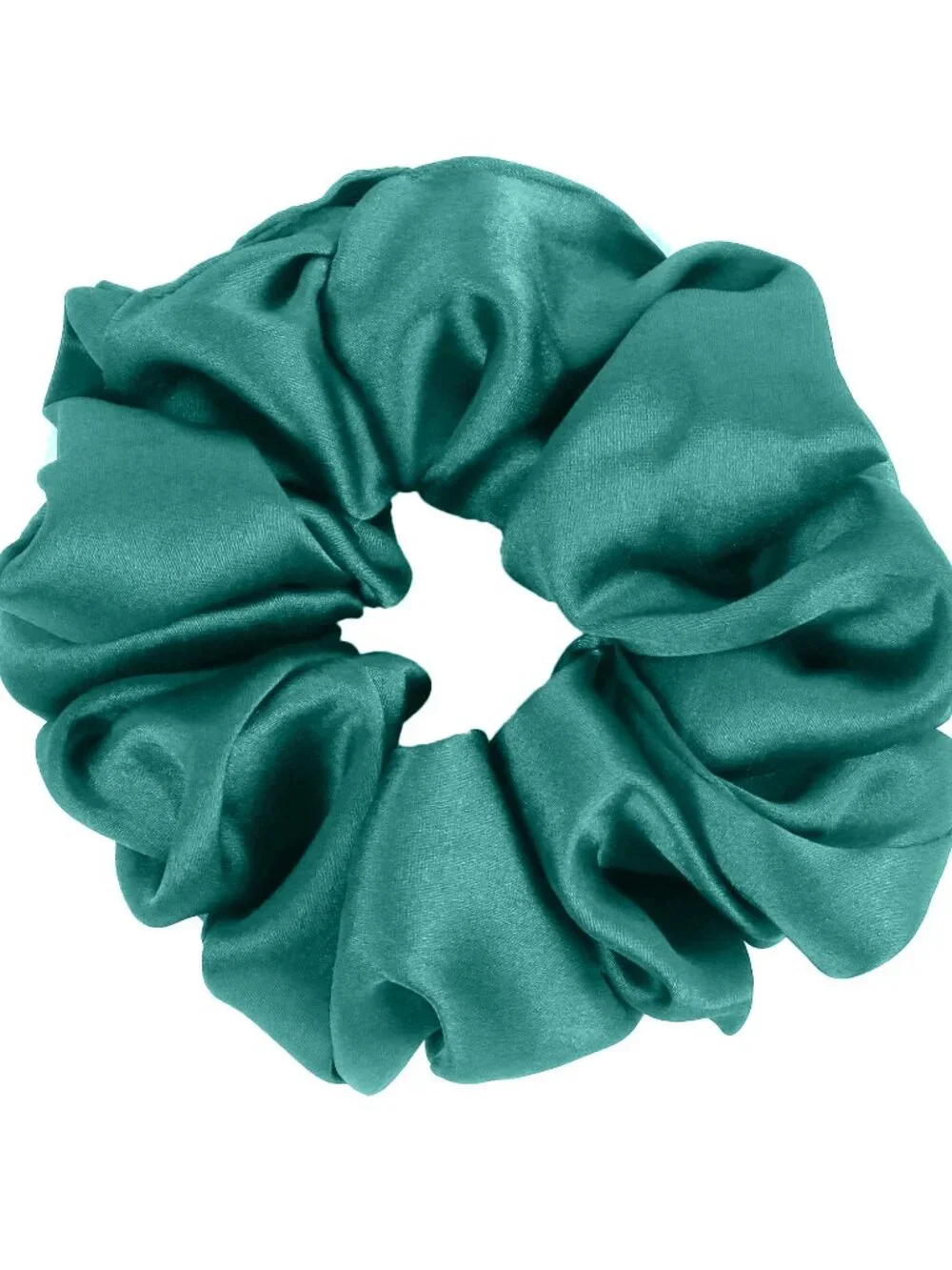 5 Pack Satin Scrunchies Hair Ties Set – Emerald, Black, White, light purple Gray